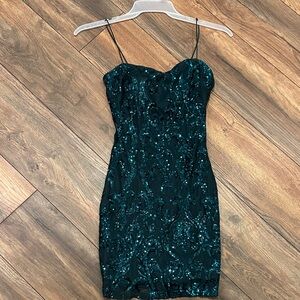 Windsor Teal Sequin Mini Dress